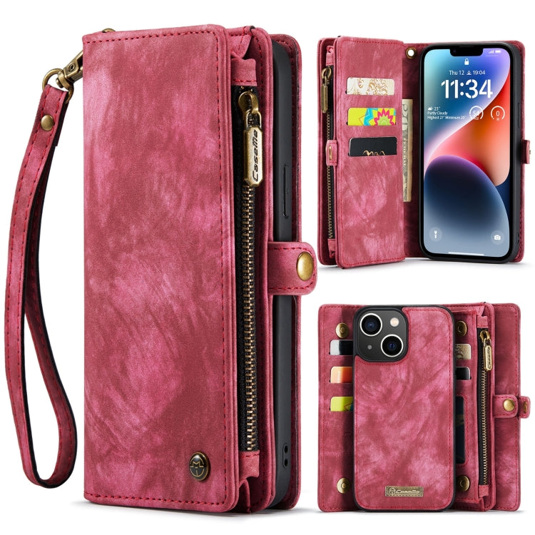For iPhone 15 Plus CaseMe 008 Detachable Multifunctional Leather Phone Case(Red)