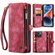 For iPhone 15 Plus CaseMe 008 Detachable Multifunctional Leather Phone Case(Red) - free shipping - PMC TechLife - Order now!