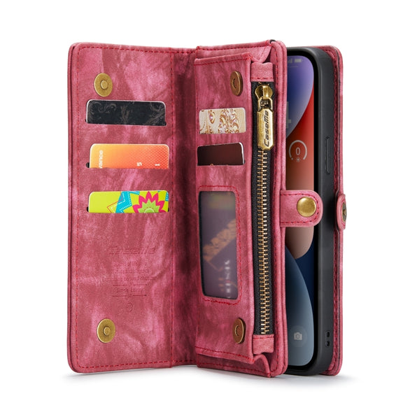 For iPhone 15 Plus CaseMe 008 Detachable Multifunctional Leather Phone Case(Red)