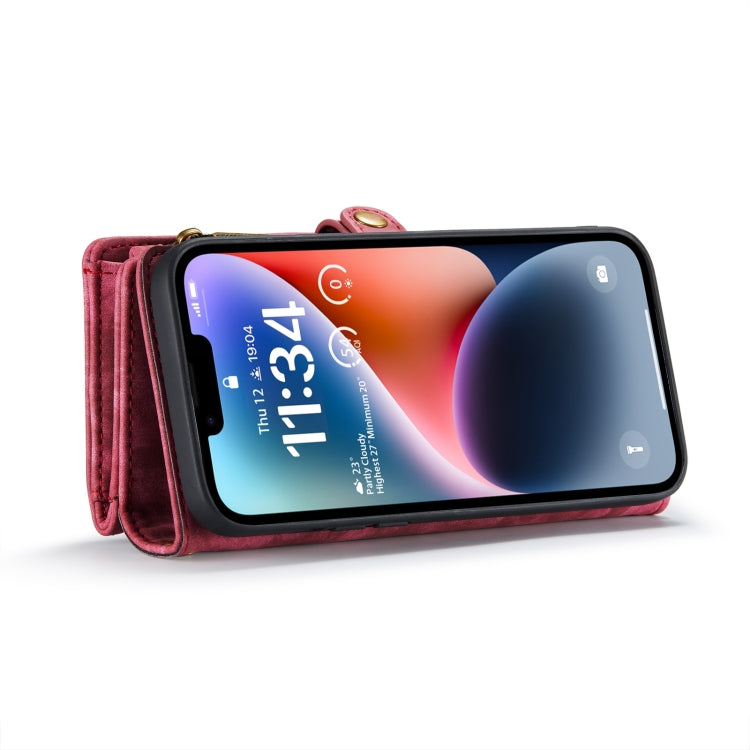 For iPhone 15 Plus CaseMe 008 Detachable Multifunctional Leather Phone Case(Red)