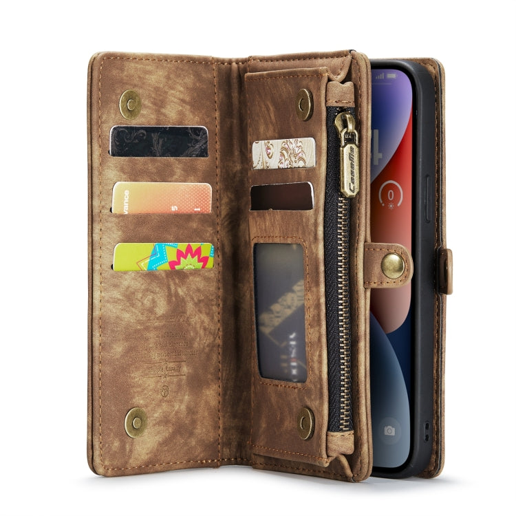For iPhone 15 CaseMe 008 Detachable Multifunctional Leather Phone Case(Brown)