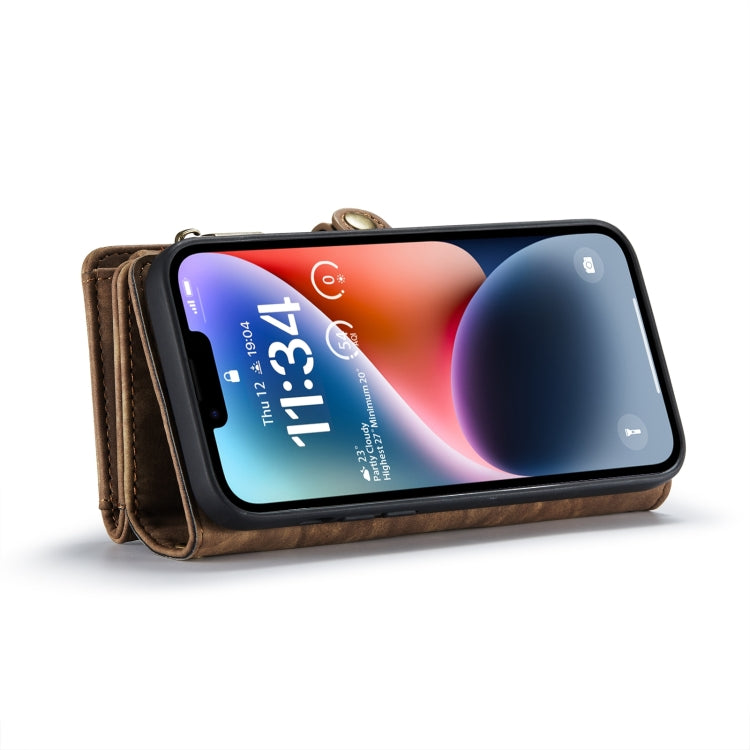 For iPhone 15 CaseMe 008 Detachable Multifunctional Leather Phone Case(Brown)