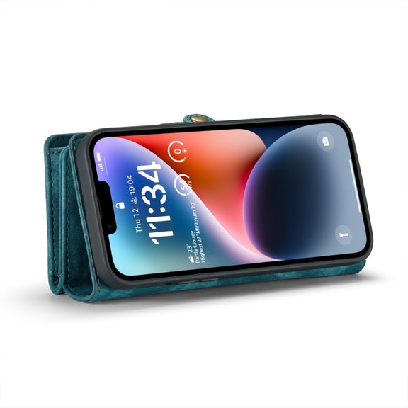 For iPhone 15 CaseMe 008 Detachable Multifunctional Leather Phone Case(Blue)