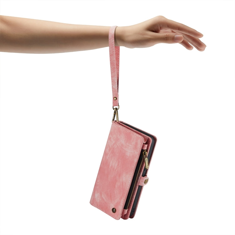 For iPhone 15 CaseMe 008 Detachable Multifunctional Leather Phone Case(Pink)