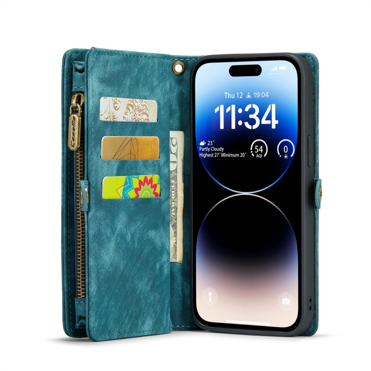 For iPhone 15 Pro CaseMe 008 Detachable Multifunctional Leather Phone Case(Blue)