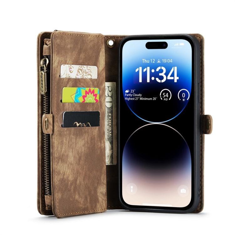 For iPhone 15 Pro Max CaseMe 008 Detachable Multifunctional Leather Phone Case(Brown)