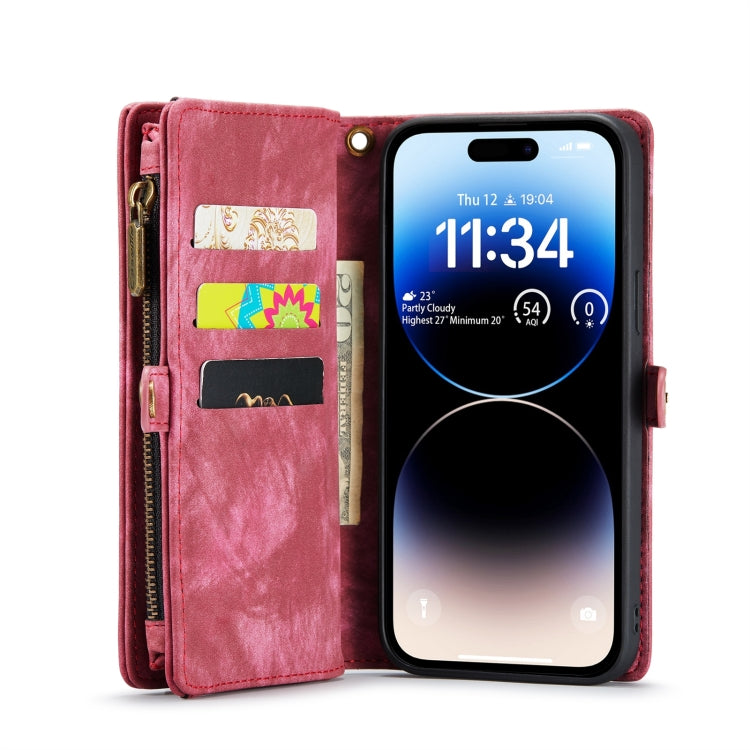 For iPhone 15 Pro Max CaseMe 008 Detachable Multifunctional Leather Phone Case(Red)