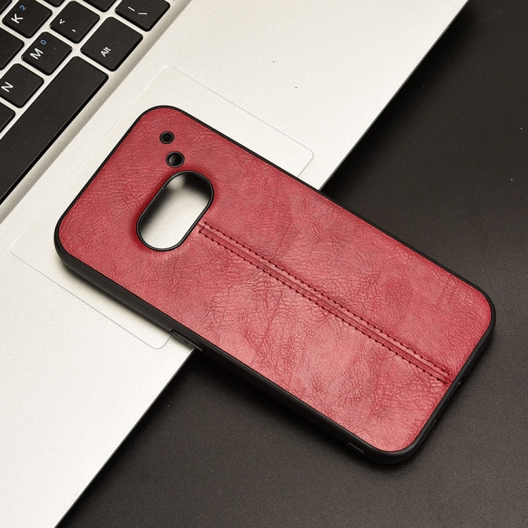 For Nothing Phone 2a Cow Pattern Sewing Back Cover Phone Case(Red)