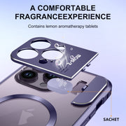 For iPhone 16 Pro Max Aromatherapy Holder Single-sided MagSafe Magnetic Phone Case(Black)
