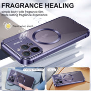 For iPhone 16 Pro Max Aromatherapy Holder Single-sided MagSafe Magnetic Phone Case(Purple)
