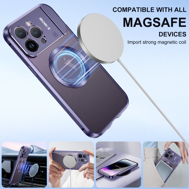 For iPhone 16 Pro Max Aromatherapy Holder Single-sided MagSafe Magnetic Phone Case(Purple)