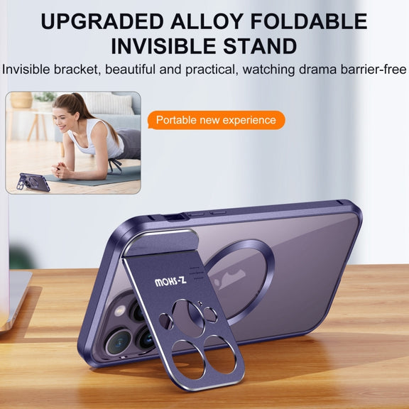For iPhone 14 Pro Max Aromatherapy Holder Single-sided MagSafe Magnetic Phone Case(Purple)