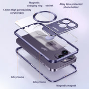 For iPhone 16 Pro Max Aromatherapy Holder Single-sided MagSafe Magnetic Phone Case(Black)