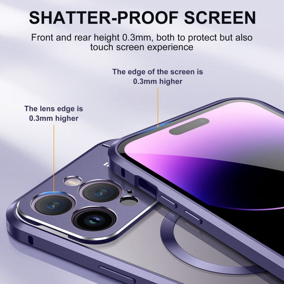 For iPhone 13 Pro Max Aromatherapy Holder Single-sided MagSafe Magnetic Phone Case(Purple)