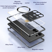 For Samsung Galaxy S25 Ultra 5G Aromatherapy Holder Single-sided MagSafe Magnetic Phone Case(Silver)