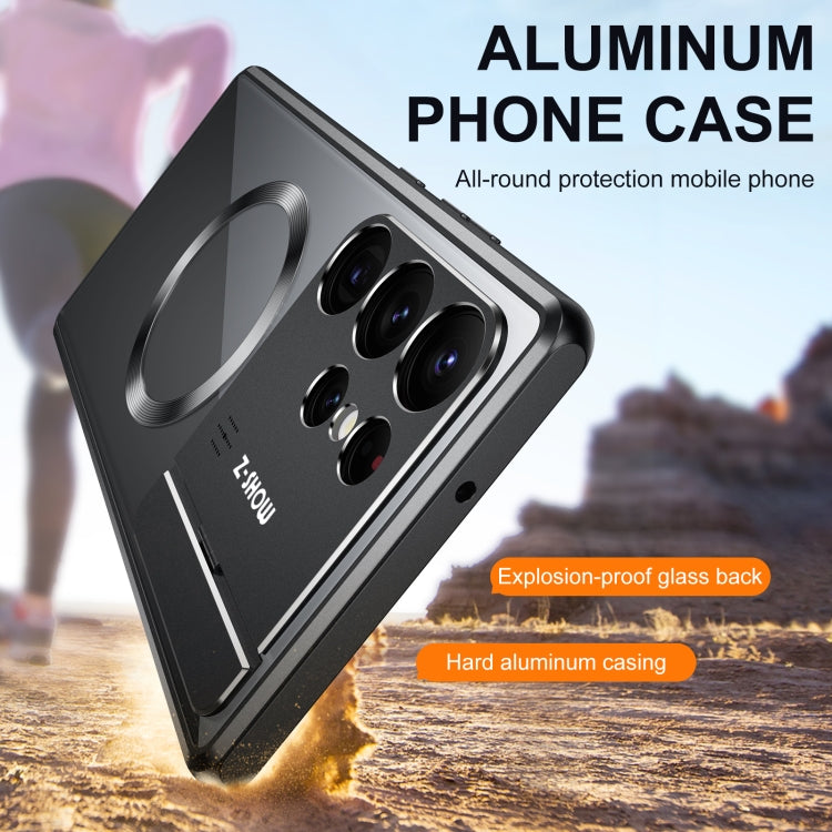 For Samsung Galaxy S25 Ultra 5G Aromatherapy Holder Single-sided MagSafe Magnetic Phone Case(Silver)
