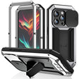 For iPhone 15 Pro Max R-JUST Sliding Camera IP54 Life Waterproof Holder Phone Case(Silver) - free shipping - PMC TechLife - Order now!