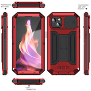 For iPhone 15 R-JUST Sliding Camera IP54 Life Water-resistant Holder Phone Case(Red)