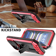 For iPhone 16 R-JUST Sliding Camera IP54 Life Water-resistant Holder Phone Case(Red)