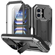 For iPhone 16 Plus R-JUST Sliding Camera IP54 Life Waterproof Holder Phone Case(Black) - free shipping - PMC TechLife - Order now!
