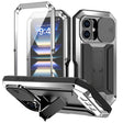 For iPhone 16 Plus R-JUST Sliding Camera IP54 Life Waterproof Holder Phone Case(Silver) - free shipping - PMC TechLife - Order now!