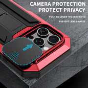 For iPhone 16 Pro Max R-JUST Sliding Camera IP54 Life Water-resistant Holder Phone Case(Red)