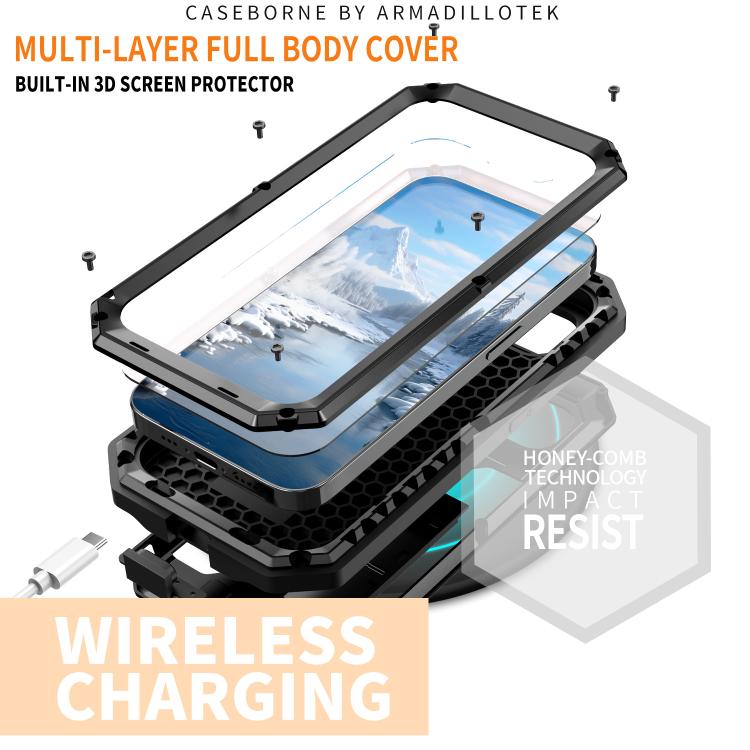 For iPhone 16e R-JUST Sliding Camera IP54 Life Water-resistant Holder Phone Case(Black)