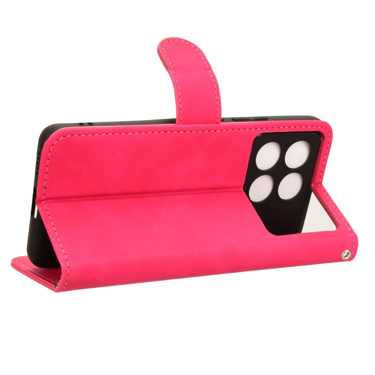 For Xiaomi Redmi K70 / K70 Pro Skin Feel Magnetic Flip Leather Phone Case(Rose Red)