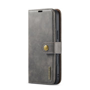 For iPhone 16 Plus DG.MING Crazy Horse Texture Detachable Magnetic Leather Phone Case(Grey)