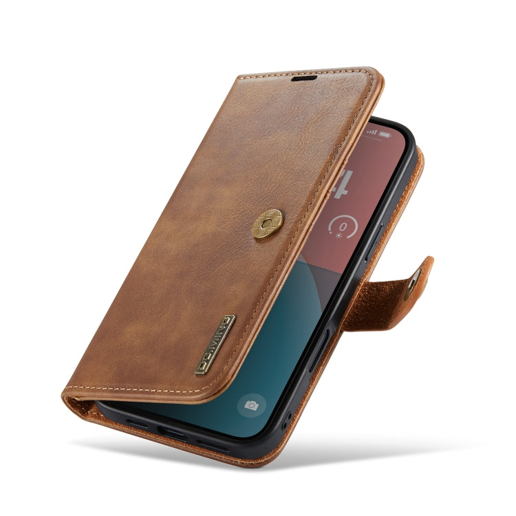 For iPhone 16 Plus DG.MING Crazy Horse Texture Detachable Magnetic Leather Phone Case(Brown)