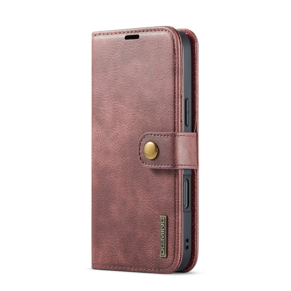 For iPhone 16 DG.MING Crazy Horse Texture Detachable Magnetic Leather Phone Case(Red)