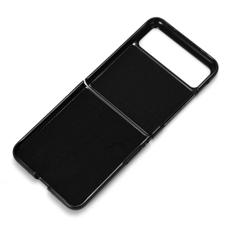 For Motorola Moto Razr 40 Cow Pattern Sewing Back Cover Phone Case(Black)