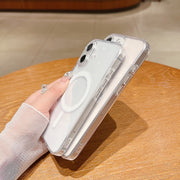 For iPhone 16 Pro Fine Hole MagSafe Magnetic Clear Acrylic TPU Case(Transparent)