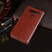 For LG K51S idewei Crazy Horse Texture Horizontal Flip Leather Case with Holder & Card Slots & Wallet(White)