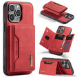 For iPhone 16 Pro DG.MING M2 Series 3-Fold Card Bag Wallet Leather Phone Case(Red) - free shipping - PMC TechLife - Order now!