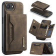 For iPhone 16e DG.MING M2 Series 3-Fold Card Bag Wallet Leather Phone Case(Coffee) - free shipping - PMc TechLife - Order now!