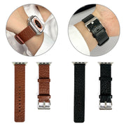For Apple Watch Ultra 49mm Buffalo Leather Watch Band(Black)