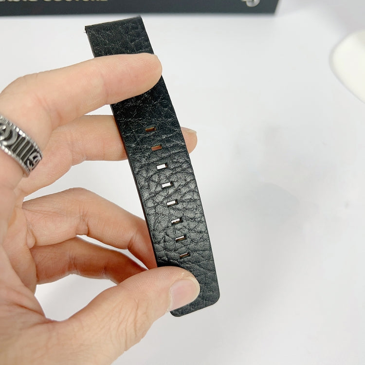 For Apple Watch Ultra 49mm Buffalo Leather Watch Band(Black)