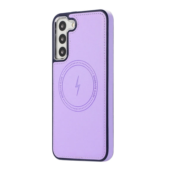 For Samsung Galaxy S23+ 5G Side Leather Magsafe Phone Case(Light Purple)