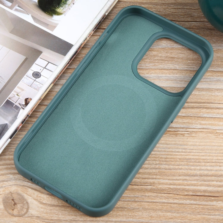 For iPhone 15 Pro Max MagSafe Liquid Silicone Phone Case(Deep Green)