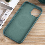 For iPhone 14 Plus MagSafe Liquid Silicone Phone Case(Deep Green)