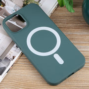 For iPhone 11 MagSafe Liquid Silicone Phone Case(Deep Green)