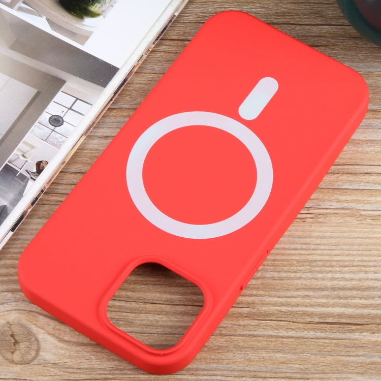 For iPhone 11 MagSafe Liquid Silicone Phone Case(Red)
