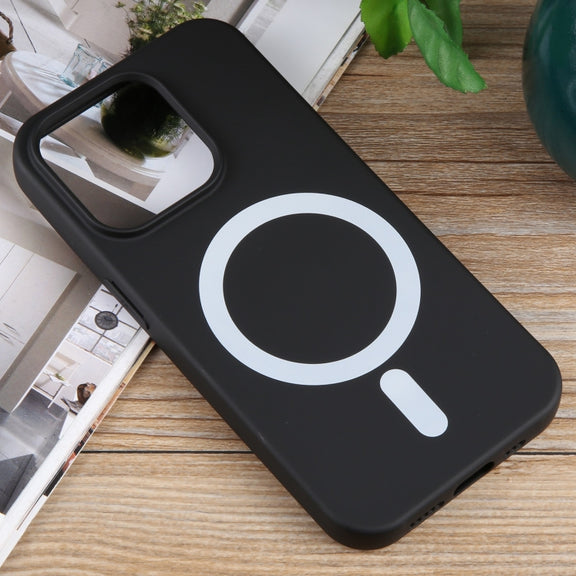 For iPhone 11 Pro MagSafe Liquid Silicone Phone Case(Black)