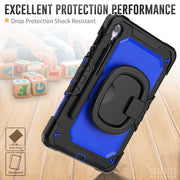For Samsung Galaxy Tab S9 D Type Silicone Hybrid PC Tablet Case with Handle Holder(Blue PC)