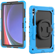 For Samsung Galaxy Tab S9+ / S10+ D Type Silicone Hybrid PC Tablet Case with Handle Holder(Light Blue)