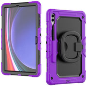 For Samsung Galaxy Tab S9+ / S10+ D Type Silicone Hybrid PC Tablet Case with Handle Holder(Purple)