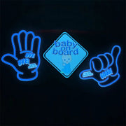 EL Luminous Car Stickers Cold Light Car Stickers Car Luminous Pattern Decoration(Baby On Board)