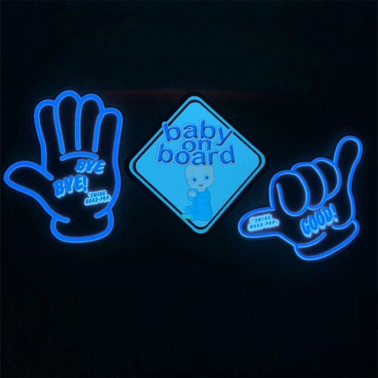 EL Luminous Car Stickers Cold Light Car Stickers Car Luminous Pattern Decoration(Baby On Board)