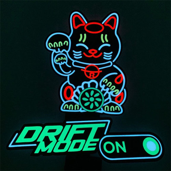 EL Luminous Car Stickers Cold Light Car Stickers Car Luminous Pattern Decoration(GOOD)